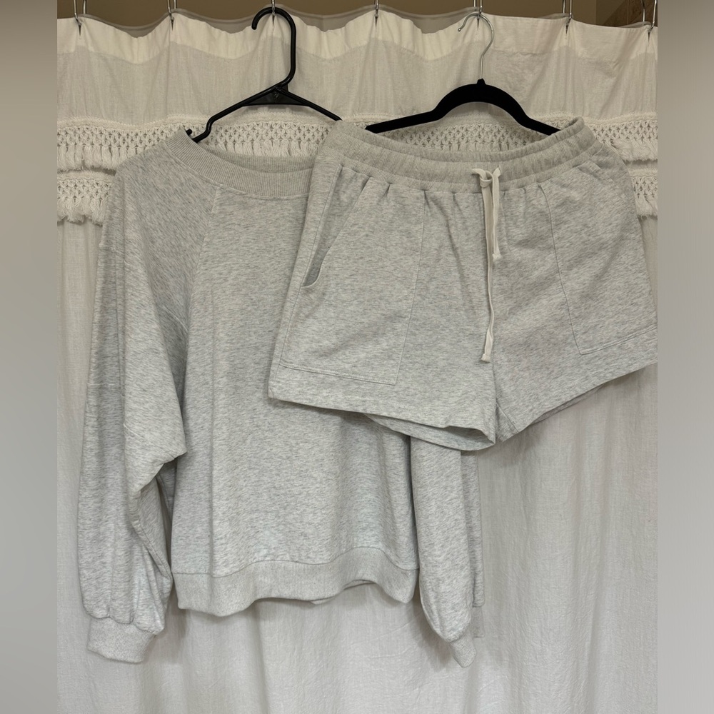 Amazon sweatshirt and shorts set. Size Large both top and bottom.